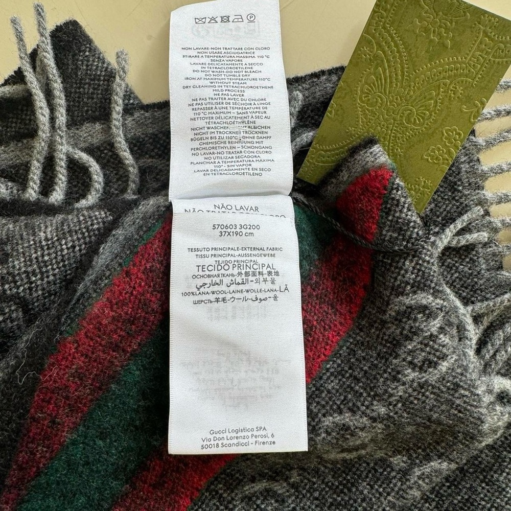 NWT GUCCI WOOL SCARF AUTHENTIC - Picture 6 of 9